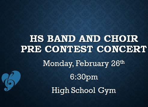 blue background with band concert announcement